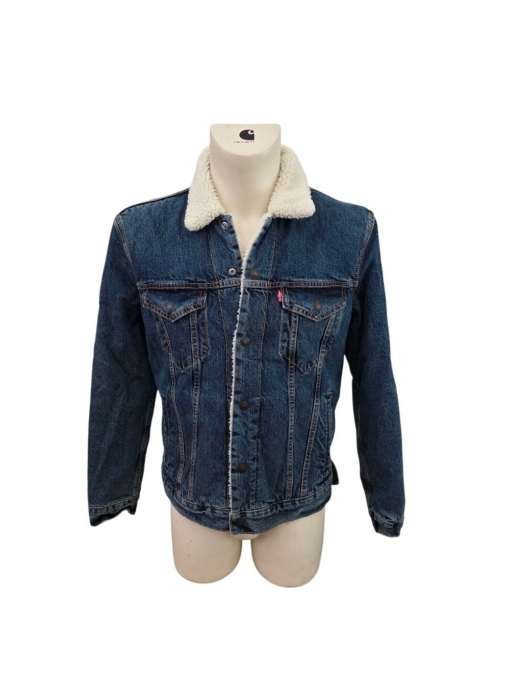 Levi's Mens Type 3 Sherpa Lined Denim Trucker Jacket Snap Front M EUC